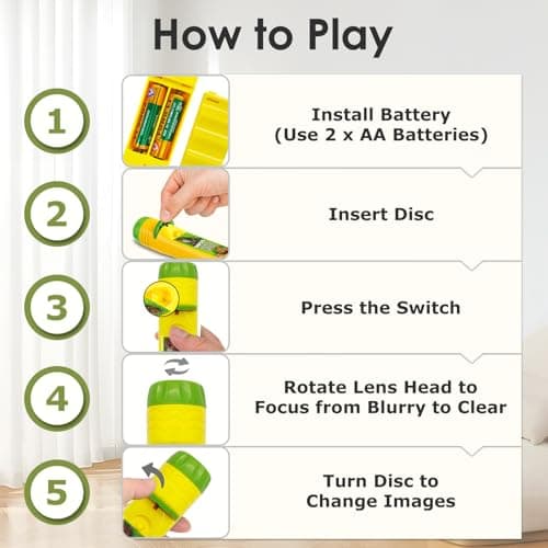 Pup Go Animal Torch and Projector for Kids Ages 3 4 5 6 7, 3 Disc 24 Images — view 5