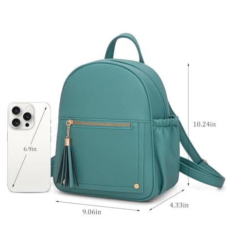 Montana West Medium Backpack Purse for Women Anti Theft Backpack with Secured Zipper & Tassel, Mini Turquoise, M — view 4