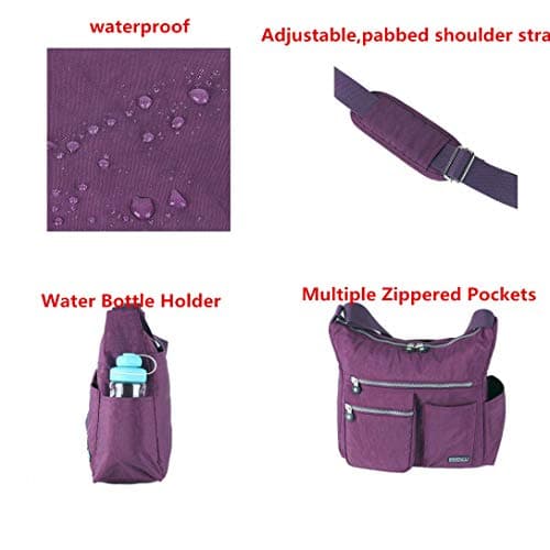 MHCNLL Crossbody Bag with Anti Theft RFID Pocket - Women Lightweight Water-Resistant Purse (Purple) — view 5