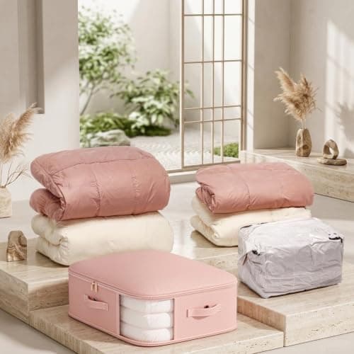 Self Compression Storage Bag Large Capacity Space Saver(Beige 3-tier) — view 3