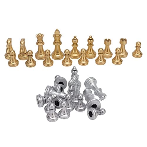 Vistreck 32 Pieces Chessmen Set - Gold & Silver Chess Pieces for Adults & Kids - 1.93in King Size - Great for Family & Travel — view 5