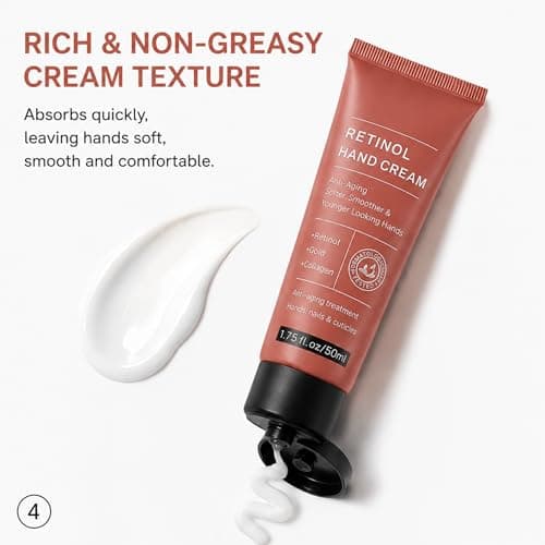 Retinol Hand Cream 2 x 50ml, Anti Ageing Moisturiser with Collagen & Gold for Softer Smoother Looking Hands - Dry Skin Care for Women, Nails and Cuticles, Travel Size Gift Set — view 4