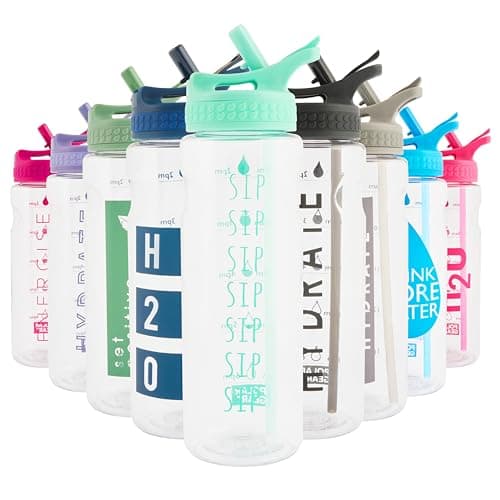 Polar Gear Motivational 750ml Water Bottle With Straw - BPA Free, Time Markings - Running & Sports Bottle, Reusable for Work, School, Cycling, Mint