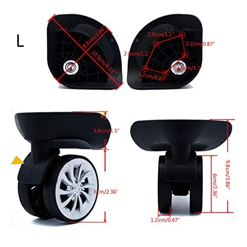 Replacement Luggage Wheels Portable A57 Suitcase Wheels Luggage Swivel Trolley Case Luggage Wheel For Repair Replacement Luggage Swivel A57 Trolley Case Luggage Wheel Replacement Part For Most — view 4