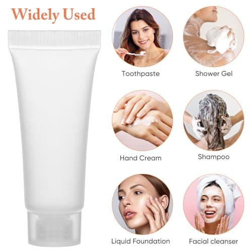 50Pcs 10ml White PVC PP Squeeze Travel Bottles for Shampoo and Face Wash — view 6