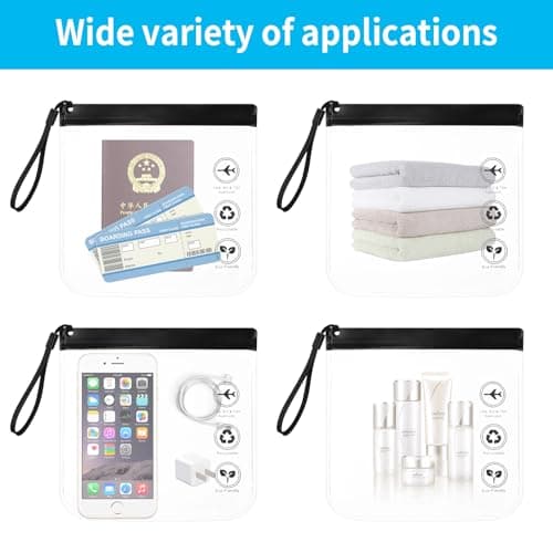 10 Pcs TSA Approved Clear Airport Liquid Bags, Travel Toiletry Pouches — view 6