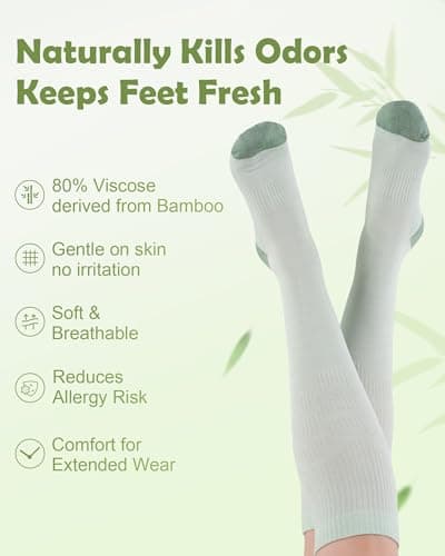 SukModen Bamboo Compression Socks for Women & Men, 2 Pairs, 15–20mmHg — view 2