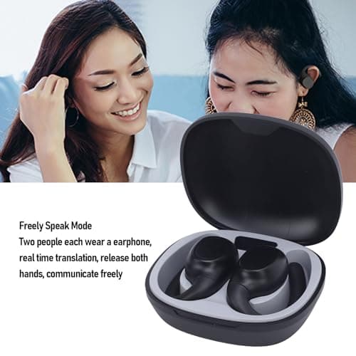 Pongnas Translation Earbuds with Real-Time 74-Language Support & Active Noise Cancelling — Earphones for Travel, Business, and -Cultural Conversations, Includes APP Control and 30-Hour Ba (Black) — view 5