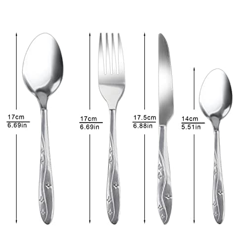 4 Pcs Cutlery Set, Camping Utensil Set, Knife and Fork Flatware Set — view 2