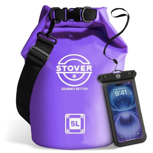 STOVER 5/10/25/30/40L Waterproof Dry Bag- Roll-Top Backpack w/Phone Case- Kayaking, Hiking, Camping, Boating- Men/Women