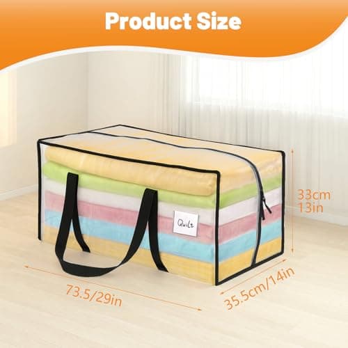 Dntorx 8 Pack 90L Moving Bags with L Zip, Clear Waterproof Storage Totes — view 2