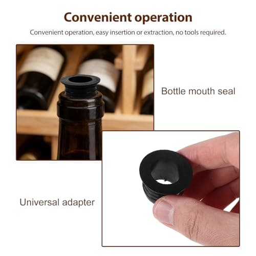 HEALLILY 6pcs Silicone Wine Cork Adapter Reusable Bottle Plug Connector for Large Neck Liquor Bottles to Neck Wine Sealing Spout — view 3