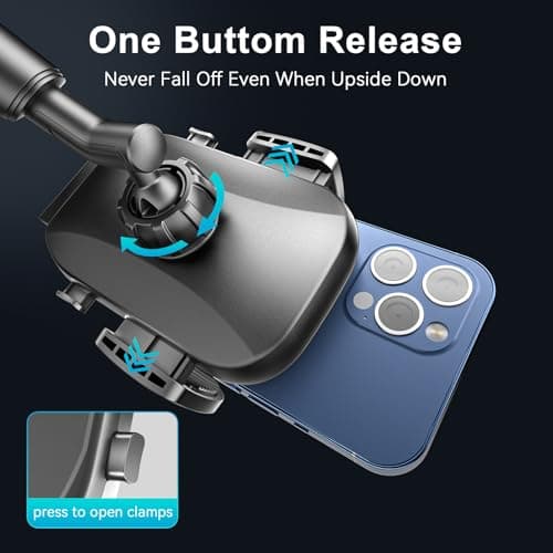 TOPGO Cup Holder Phone Mount, Secure & Stable Cup Phone Holder for Car, Compatible with 4.0" to 7.0" Smartphones, Black — view 4