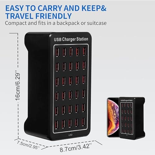 150W USB Charger Station, 30 Ports Desktop Smart Charger — view 6