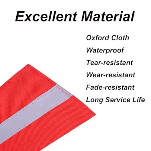 Horizontal Reflective Strip 2 Pack Safety Travel Flag, Reflective Warning Flags for Reflective Kayak Waterproof Accessories Visibility Sign Kit for Kayak Boat Truck Cars — view 3