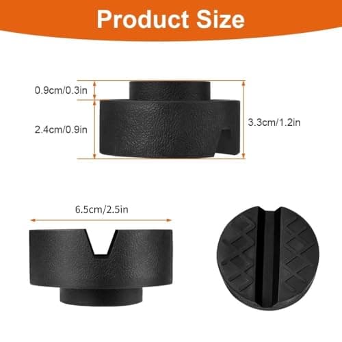 URAQT Car Jack Pad, Universal Floor Jack Rubber Pad, Slotted Trolley Jacking Blocks Adapter, Pinch Weld Side Frame Rail Protector for Trolley Jack, Vehicle Lift and Axle Stand, 65 * 65 * 33MM — view 2