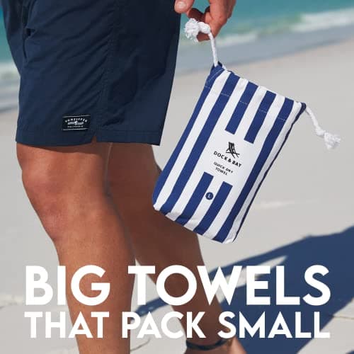 Dock & Bay Beach Towel - Quick Dry, Sand Free - Compact, Lightweight - 100% Recycled - Includes Bag - Cabana - Cayman Khaki - Extra Large (200x90cm, 78x35") — view 6