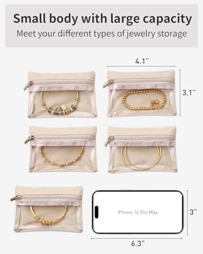 VLANDO 20 Pack Velvet Jewellery Pouches, Clear Travel Organiser for Women — view 2