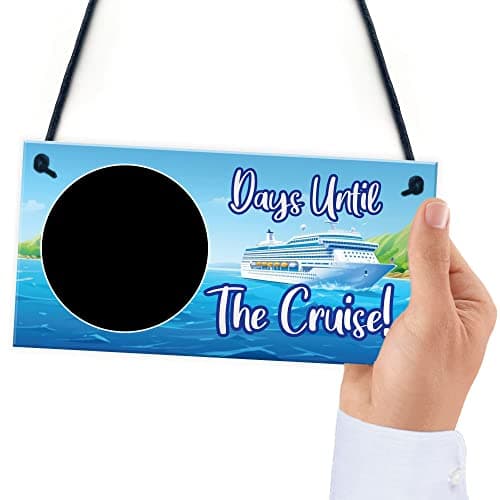 Red Ocean Countdown To Cruise Plaque - Hanging Holiday Countdown Signs - Travel Essential Gifts For Women - Retirement Gifts - Cruise Essentials - Holiday Accessories — view 6