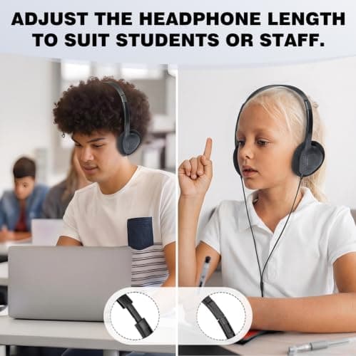 LIROPAU 20 Pack Wired Headphones Over Ear, Classroom Headphones for Kids — view 6