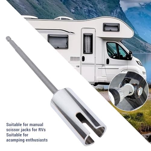 VBESTLIFE Scissor Jack Slotted Drill Adapter, 5.9" Stainless Steel Anti Rust for RV Trailer, Quick Lift Power Tool Socket for Cordless Impact Driver, Universal Fit for Motorhome C — view 5