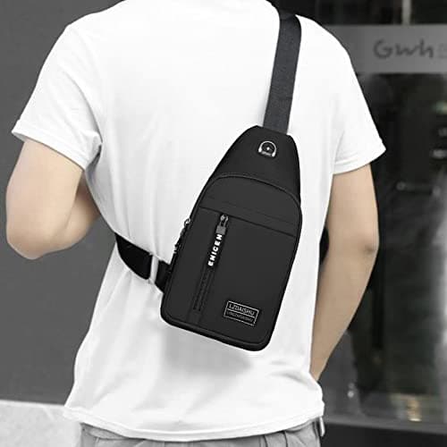 Men's Anti-Theft Shoulder Sling Crossbody Backpack with USB Hole - Waterproof, Lightweight, Hiking, Fashion, Sport, Outdoor, Travel, Cycling Bag — view 2