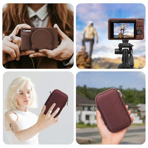 RAIALL Bundle Case for Canon PowerShot SX740/SX730 HS Digital Camera, Brown — view 2