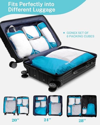 Gonex Compression Packing Cubes for Travel, Mesh Bags Luggage Organizers — view 5