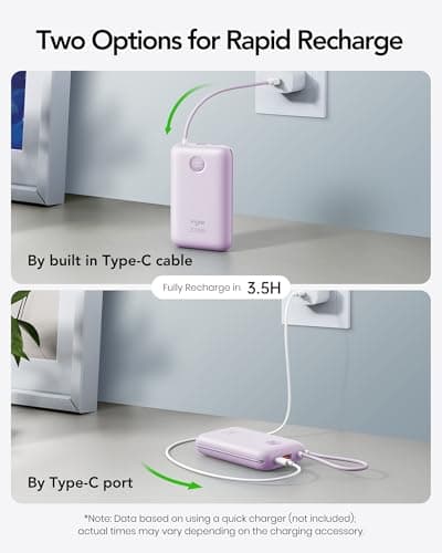 VIYISI 20000mAh 30W Fast Charging Power Bank with Built-in Cable — view 6