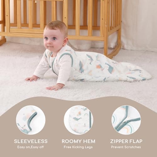 Yukkidds Baby Sleeping Bag 1.5 Tog, Cotton Sleep Sack 0-6 Months — view 4