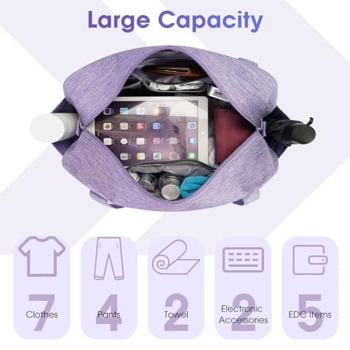 for Easyjet Cabin Bag 45X36X20 Underseat Travel Duffel Bag Holdall Tote with Wet Pocket Carry on Luggage Overnight for Women and Men 25L (Purple) — view 3
