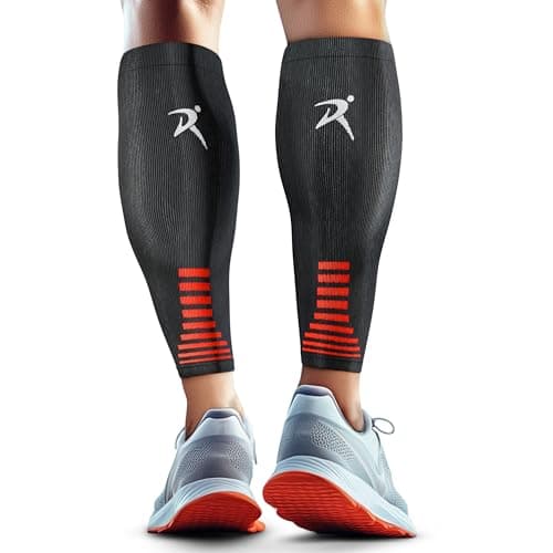 Rymora Calf Compression Sleeves for Men & Women (Ideal for Sports, Running, Shin Splints & More) (One Pair) (Black) (Extra Large) [XL]