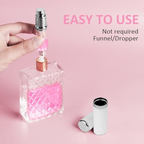 LOPHE Perfume Travel Bottle, 5ML Luxurious Perfume Atomiser Refillable, Leather Perfume Spray Bottle, Easy to Refill Perfume Atomiser for Women Men, C (White) — view 3