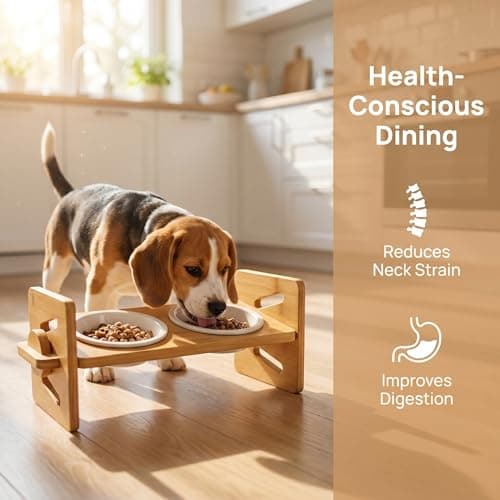 Xygobla Raised Dog Bowls with Stand 4 Level Bamboo — view 6