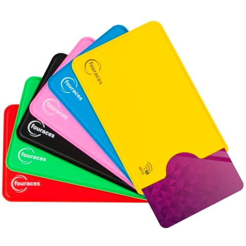 fouraces RFID Blocking Sleeves, 6 Pieces - Credit Card Protector - Card Blocker for Bank Card, Anti Fraud NFC Card Holder