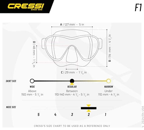 Cressi F1 Frameless Diving Mask - Anti-Fog Tempered Glass Snorkel Mask - Silicone Skirt for Secure Scuba Fit - Adjustable Buckles for Diving & Snorkelling - Transparent - One Size — view 5