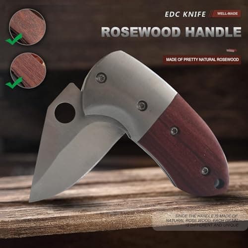 XUDIY Multi-Purpose small pocket knife, Foldable EDC Knife with 1.89 inch Sharp Blade for Camping,Hiking,Hunting and Homeimprovment. (Tip-Yellow) — view 3