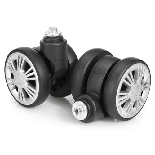 Volein 2 Pcs Universal Suitcase Wheels Replacement, 48mm Wear Resistant Luggage Replacement Wheels with Bearings Spare Casters Kit for Most Suitcase DIY Repairs(Sliver)