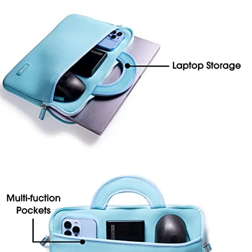 amCase for Chromebook Case-11.6 to 12 inch Neoprene Travel Sleeve with Handle-Turquoise — view 6
