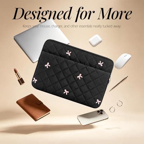 BAAGOAZ 15-16 Inch Laptop Sleeve Case with Front Pocket, Black — view 3