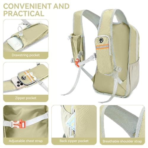 UtiaMiaoGonGo 15L Small Hiking Backpack for Men Women Lightweight Packable Backpack Foldable Casual Daypack for Camping Travel Outdoor, Beige — view 2