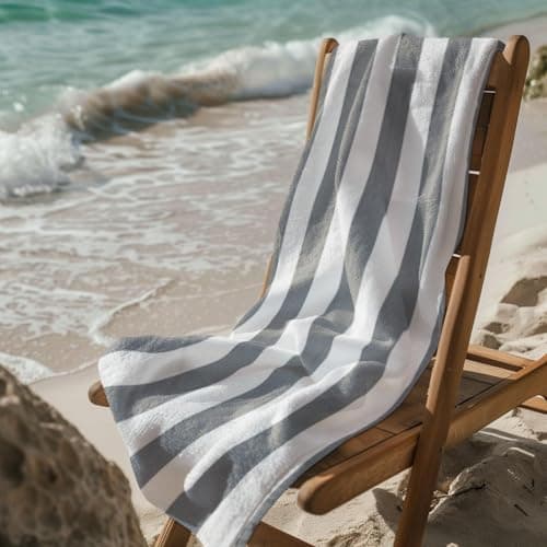 Adore Home Cabana Microfibre Beach Towels 2 Pack 80x160cm - Grey — view 6