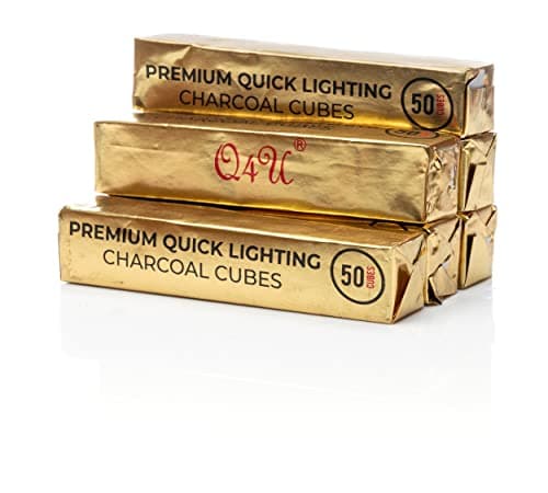 Q4U Quick light Charcoal Coal Premium Quick light Charcoal Coal 50 cubes 10 roll (25mm Cubes) — view 3