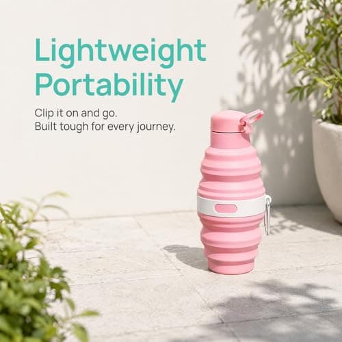 Cheewing 3PCS Collapsible Water Bottle Set, Silicone Soft Flask Bottles — view 4