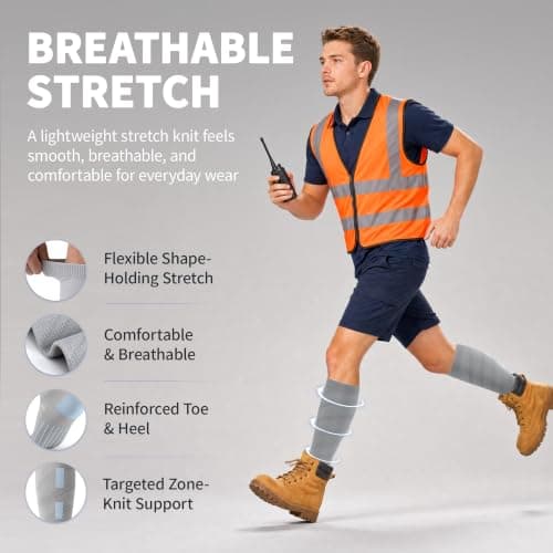 CAMBIVO Compression Socks for Women & Men, 15-20mmHg Flight Socks, 2 Pairs — view 6