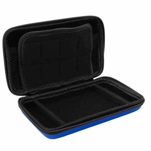 VBESTLIFE Protective Hard Shell Case for 3DS, for New 3DS XL, for New 2DS XL, Portable Travel Cover Pouch with 8 Game Card Slots & Inner Pocket (Blue)