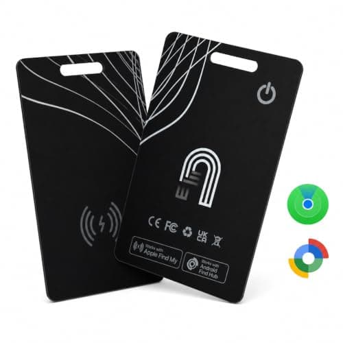 Smart Tracker Card, Work with Apple Find My & Google Find Hub, Wallet Finder Card for iPhone & Android, Wireless Rechargeable Ultra Slim Bluetooth Tracker, Item Locator for Wallet, Luggage and Bags