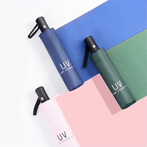 Maibar Sun Umbrella UV Protection SPF 50 Travel Folding Automatic Mini Umbrellas for Women Handbag Size Travel Parasol (Silver White) — view 4
