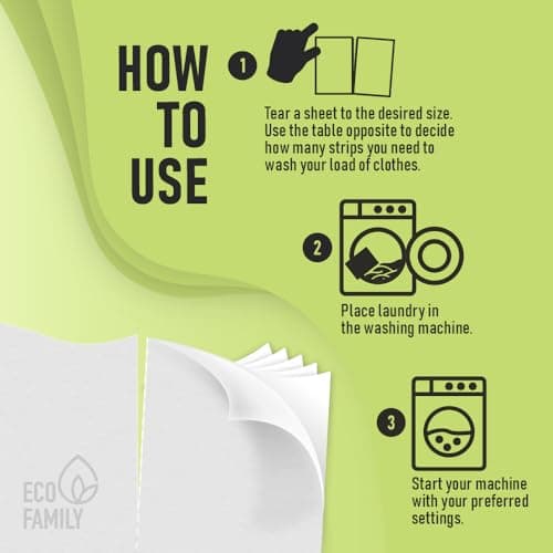 Eco Family Laundry Detergent Sheets Bio | 32 Sheets (Up to 64 Washes) | Spring Blossom | Concentrated Eco-Friendly | Natural Enzymes, Plastic-Free, Non-Toxic, Vegan | Removes Tough Stains | HE Safe — view 3