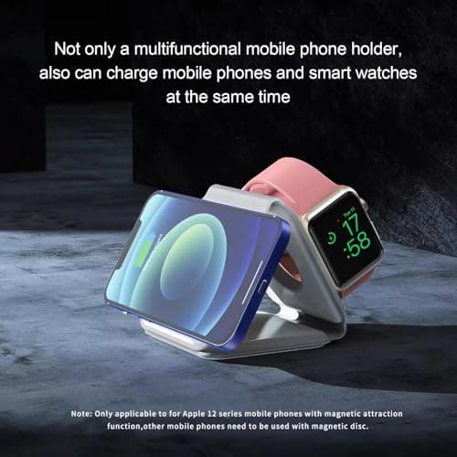 Orco 3-in-1 Magnetic Wireless Charger - Foldable Travel Charging Station for iPhone 16/15/14/13/12 Pro Max, Apple Watch Ultra/10/9/8 & AirPods Pro 2-15W Fast Charging Stand & Portable Dock - White — view 2